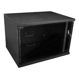 S-Link 19 inch 7U wall mount rack cabinet with glass door, gray - S-Link