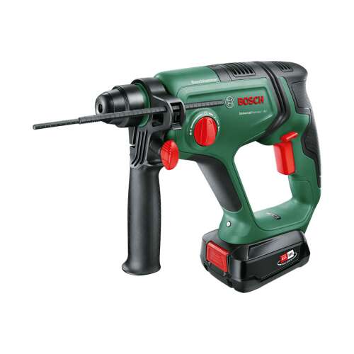 Bosch UniversalHammer 18V akkumulátoros fúrókalapács, zöld és fekete színben, akkumulátorral