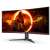 AOC CU34G2XE/BK 34 inch curved gaming monitor, angled view, black
