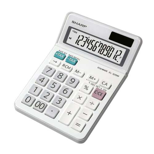 Sharp EL-320WB Asztali Számológép - 12 jegyű, Fehér 93390423 - Irodaszer és írószer