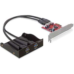 Delock USB 3.0 Előlapi Panel 2-Portos PCI Express Kártyával - USB bővítő