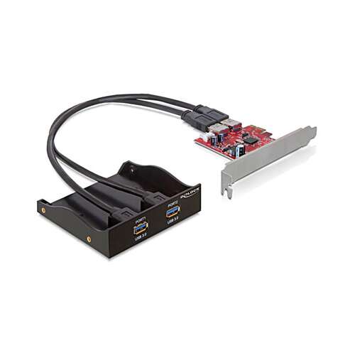 Delock USB 3.0 Előlapi Panel 2-Portos PCI Express Kártyával