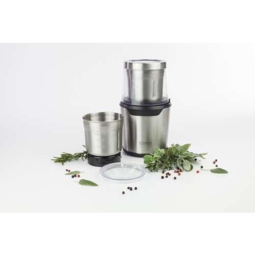 Caso UZ 200 electric chopper with two containers, silver