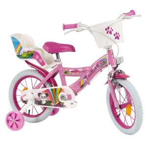 Toimsa Fantasy Kinderfahrrad in Rosa mit Stützrädern, 14 Zoll, für Mädchen - Fahrrad für Kinder