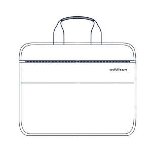 Addison Middlebury 14,1 hüvelykes laptop táska, acélszürke, elülső nézet - Addison