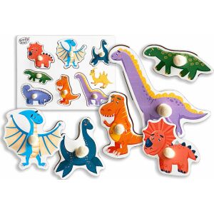 Smily Play Drewniane Puzzle Dinozaury - 8 Elementowe - Smily Play
