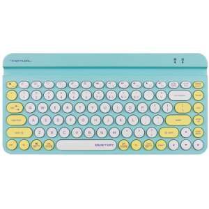 A4tech Fstyler Silent Wireless Keyboard, blue, top view - A4Tech Keyboard