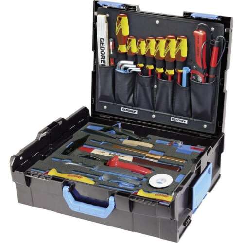 Gedore L-BOXX 136 Szerszámkészlet, 36 darabos, fekete szerszámos láda szerszámokkal