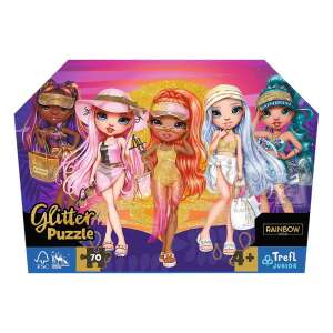Trefl Junior Rainbow High Glitter Puzzle, 70 elementów, przedstawiające lalki Rainbow High w stylowych letnich strojach - Trefl Puzzle