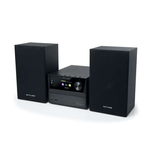 Muse M-70 DBT Micro HiFi System in Schwarz, mit CD-Player, USB-Anschluss, Bluetooth-Konnektivität und zwei Lautsprechern