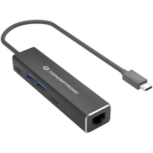 CONCEPTRONIC adapter USB-C -> 2.5GbE 2xUSB-C USB-A 0,15m czarny 141886702