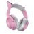 Kosi pogled na bežične slušalice Razer Kraken Kitty Edition V2 Quartz Pink