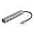 Delock 64232 USB elosztó 6 porttal, beleértve a USB Type-C, USB-A és DisplayPort csatlakozókat, ezüst színben