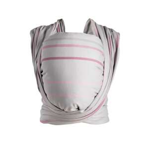 Womar Be Close sling, gri cu dungi roz, de la nou-născut la copil mic, purtător ergonomic pentru bebeluși - Womar