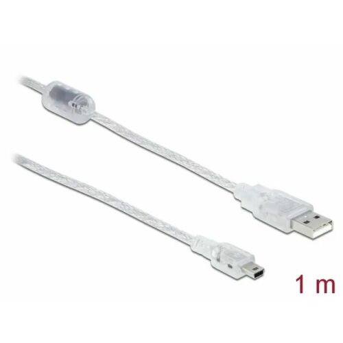 Delock 83905 USB 2.0 A > USB 2.0 Mini-B kábel, 1 m áttetsző (83905) 170646688 - Delock