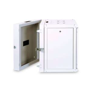 Digitus 19 hüvelykes falra szerelhető szerver szekrény, 12U, 600x600mm, fehér, üvegajtóval - Digitus