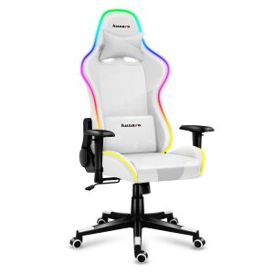 Huzaro Force 6.2 RGB Gamer szék, fehér, ferde nézet - Gaming