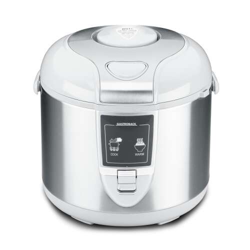Gastroback G 42518 rice cooker, 5 liter capacity, stainless steel and white, with keep warm function