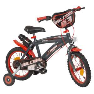 Toimsa Vulcano 14-Zoll Kinderfahrrad, rot und schwarz, mit Stützrädern - Fahrrad für Kinder