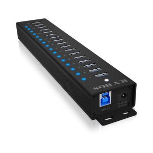 ICY BOX IB-HUB1717-U3 USB 3.2 Gen 1 (3.1 Gen 1) Type-A 5000 Mbit/s Czarny (IB-HUB1717-U3) 141667553 - Koncentrator USB