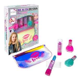 Lukky Beauty-Design körömlakk és rúzs szett kozmetikai táskával, tartalmaz két körömlakkot, két rúzst és egy kozmetikai táskát - Lukky