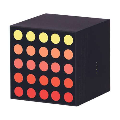 Yeelight Cube Smart Lamp Matrix Extension, black cube with colorful lights