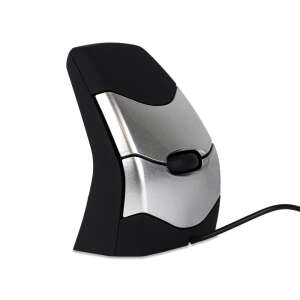 Bakker Elkhuizen DXT Precision Vertikalna Mysz - Czarna/Srebrna, ergonomiczny design, przewodowa, do wygodnego użytkowania - Mysz