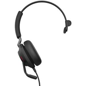 Слушалки Jabra Evolve2 40 SE UC Mono USB-C, черни, страничен изглед - Технически статии и електроника