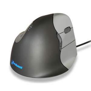 Evoluent 4 Vertikale Ergonomische Maus, Schwarz/Silber, Rechtshänder - BakkerElkhuizen