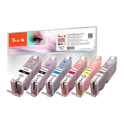 Peach Canon PGI-550XL/CLI-551XL Tintapatron Multipack - 6 db