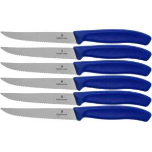 Victorinox Swiss Classic Steak kés készlet, 6 darabos, kék, hullámos pengékkel - Victorinox
