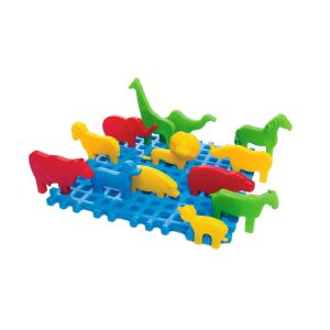 Marioinex Mini Zoo set de blocuri de construcție cu animale, animale colorate din plastic - Jocuri de constructie - Lego