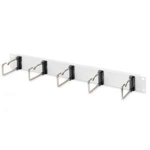 Panou de gestionare a cablurilor Digitus DN-97666 1U cu 5 cârlige pentru organizarea cablurilor în rack-uri de servere - Accesorii pentru dulapuri Rack