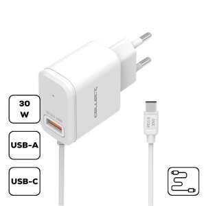 Cellect HS-H47-30W USB-A und USB-C Netzladegerät mit Kabel, weiß - Cellect