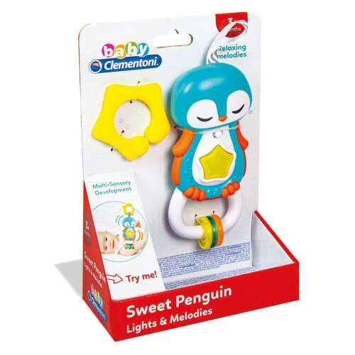 Clementoni Édes Pingvin Bébi Csörgő Fényekkel és dallamokkal