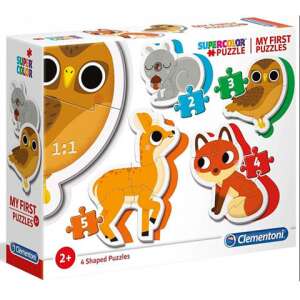 Clementoni Supercolor Puzzle My First Puzzles 4 Shaped Puzzles, featuring an owl, squirrel, deer, and fox - Baba puzzle