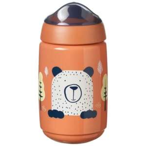 Tommee Tippee Superstar Csőrös pohár, 390 ml, 12 hónapos kortól, Terrakotta színű, medve mintával, kiömlésgátló, szivárgásmentes, könnyen megfogható, BPA mentes, mosogatógépben mosható - Tommee Tippee