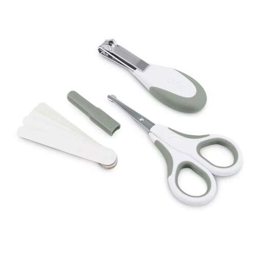 Nuvita Sage Green baba körömápoló szett - körömvágó olló, csipesz és reszelők