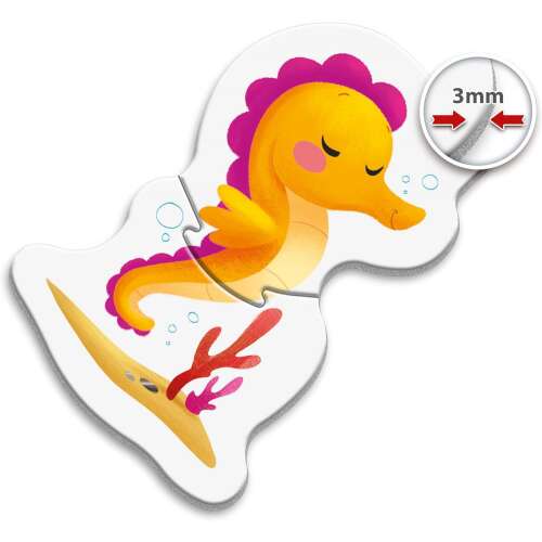 Clementoni Első kirakós játékok Super Color Tengeri élővilág 2 darabos puzzle, tengeri ló