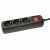 LogiLink LPS206B 3-socket power strip with switch, black