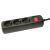LogiLink LPS206B 3-outlet power strip, black extension cord