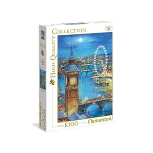 Puzzle Clementoni cu 1000 de piese cu Big Ben din Londra cu zăpadă, inclusiv London Eye și Tamisa - Puzzle 3D & Puzzle cu burete