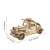Vintage car 3D wooden puzzle model, assembled, Rolife brand, size comparison