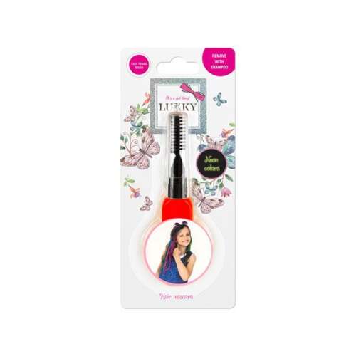 Lukky Neon Piros Hajszínező, ideiglenes hajszínező gyerekeknek, könnyen lemosható, biztonságos a hajra