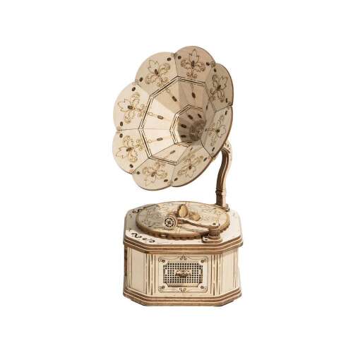 Drewniany model gramofonu w 3D