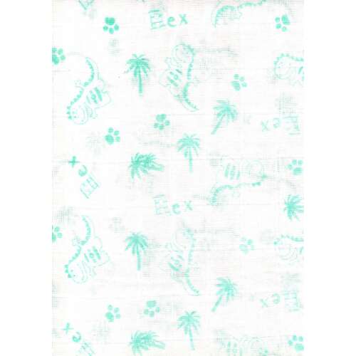Mintás textil pelenka 1db-os - menta dinó, 100% pamut, 70x80cm, mintás textil pelenka, baba pelenka, textil pelenka, babapelenka, textil pelenka mintás, baba pelenka mintás, textil pelenka 100% pamut