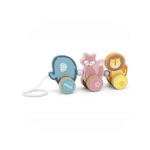 PolarB - Húzható Állatos Favonat - Fejlesztő Játék - 22x10x5cm