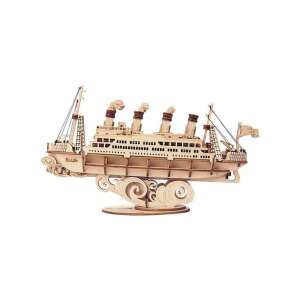 Model 3D din lemn de puzzle al unui vas de croazieră, asamblat, 145 de piese, tăiat cu laser, gata de expunere - Puzzle 3D