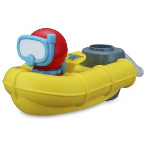 Bburago Jr. - Light Up Bubble Boat bath toy, yellow boat with a red diver figure, makes bubbles - Bburago