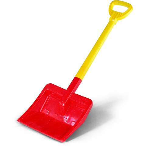 Lopată de zăpadă din plastic roșie și galbenă pentru copii
